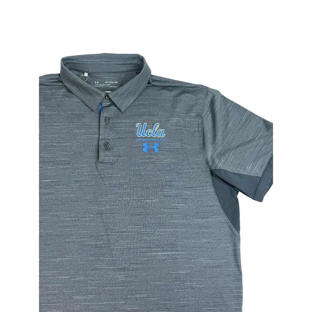Under Armour UCLA HeatGear Polo Shirt Blue Gray Athletic Performance Men 2XL NWT